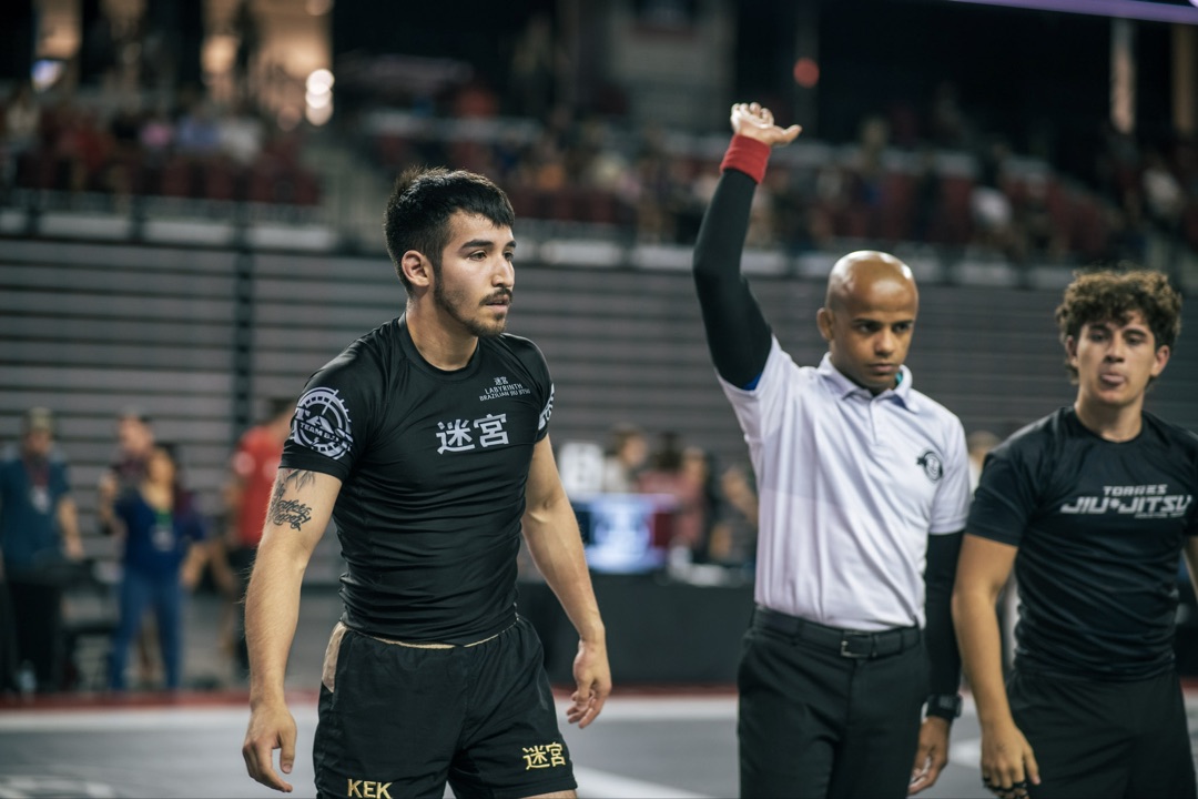 Adult no-gi BJJ athlete in rashguard